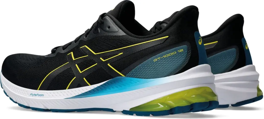 ASICS GT-1000 12 Sportschoenen - Maat 46.5 - Zwart/Geel/Blauw