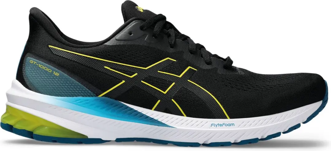 ASICS GT-1000 12 Sportschoenen - Maat 46.5 - Zwart/Geel/Blauw