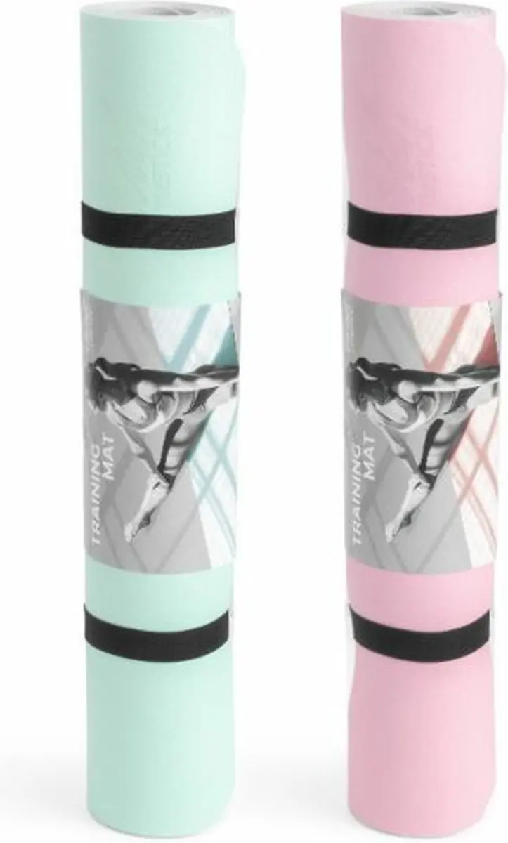Gymstick Vivid Yoga Mat 170x60cm - Turquoise/Grijs