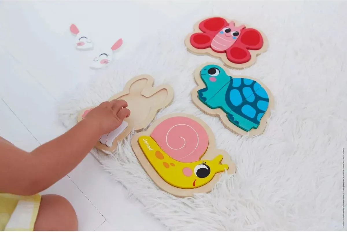 Janod Houten Puzzelset Tuindieren 14 Stuks - 7116