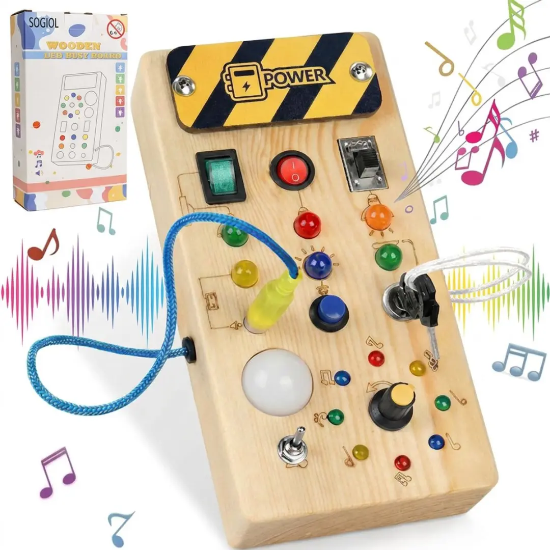 Montessori Busy Board met LED Lichtjes