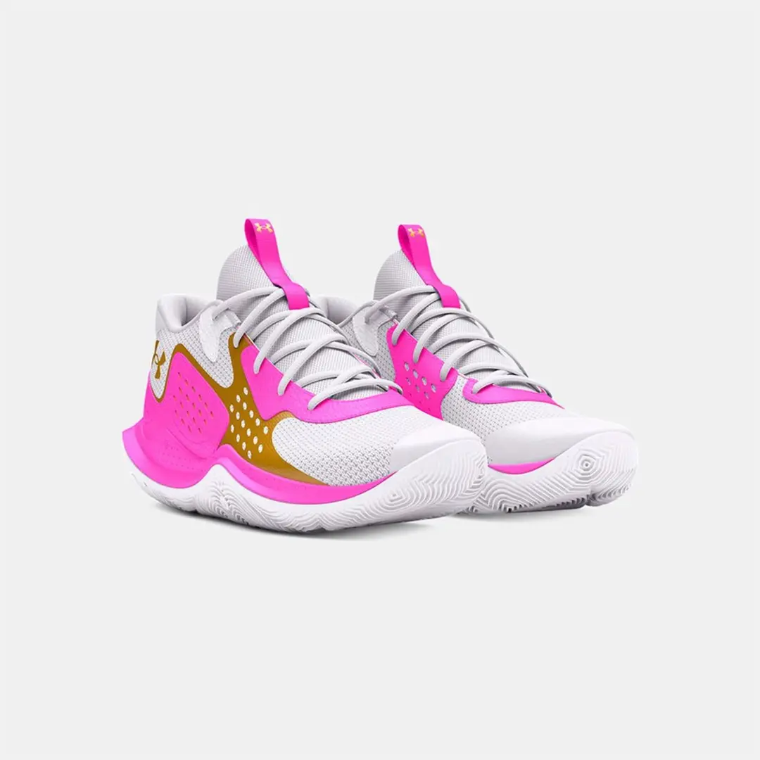 Under Armour Jet 23 Basketbalschoenen - EU 45 - Roze/Wit/Goud