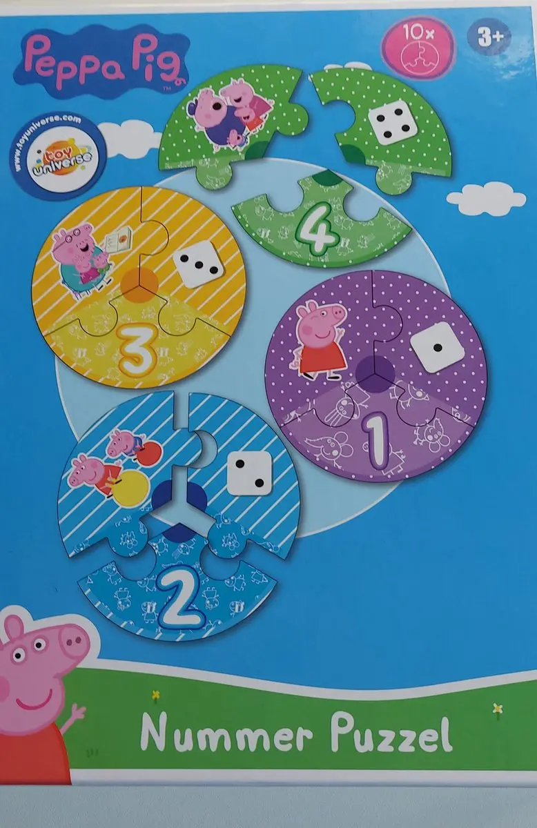 Peppa Pig Nummer Puzzel 10 Stuks