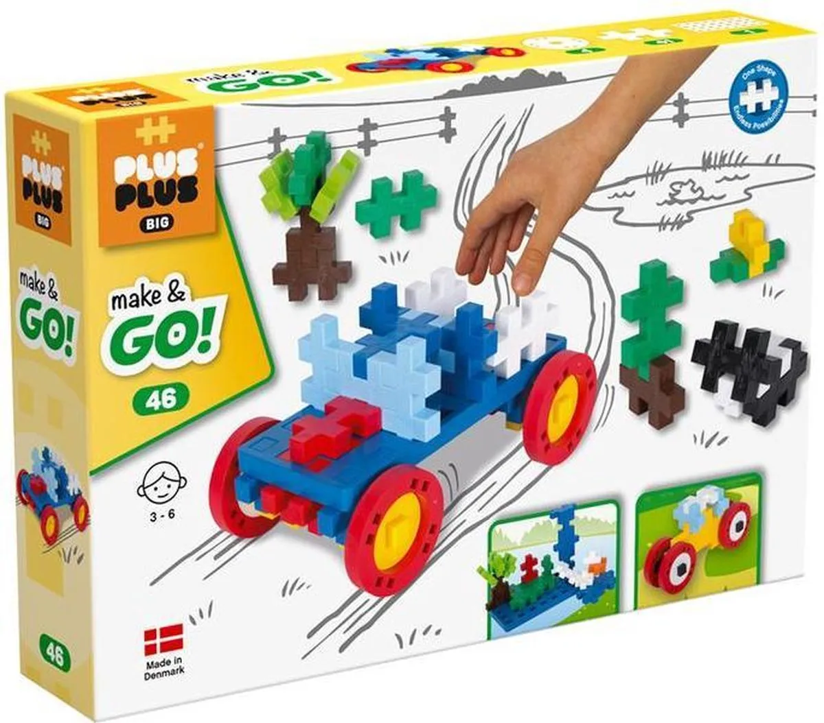 Plus-Plus BIG Make & Go! Constructiespeelgoed 46-delig - Meerkleurig