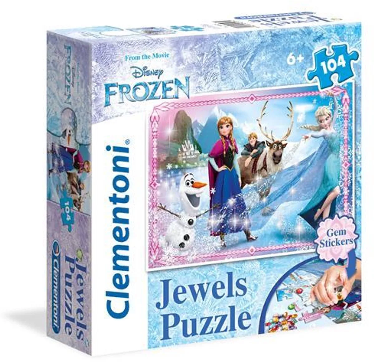 Clementoni Disney Frozen Jewels Puzzel 104 Stukjes - 33.5x23.5cm