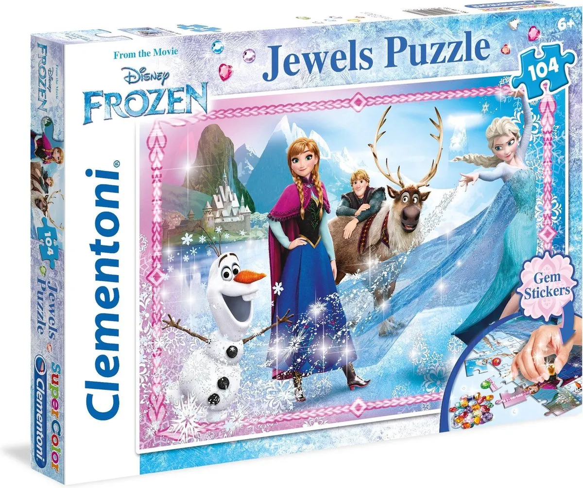 Clementoni Disney Frozen Jewels Puzzel 104 Stukjes