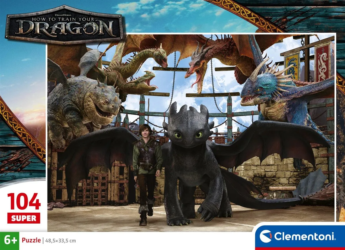 Clementoni How to Train Your Dragon Puzzel 104 Stuks - Multikleur