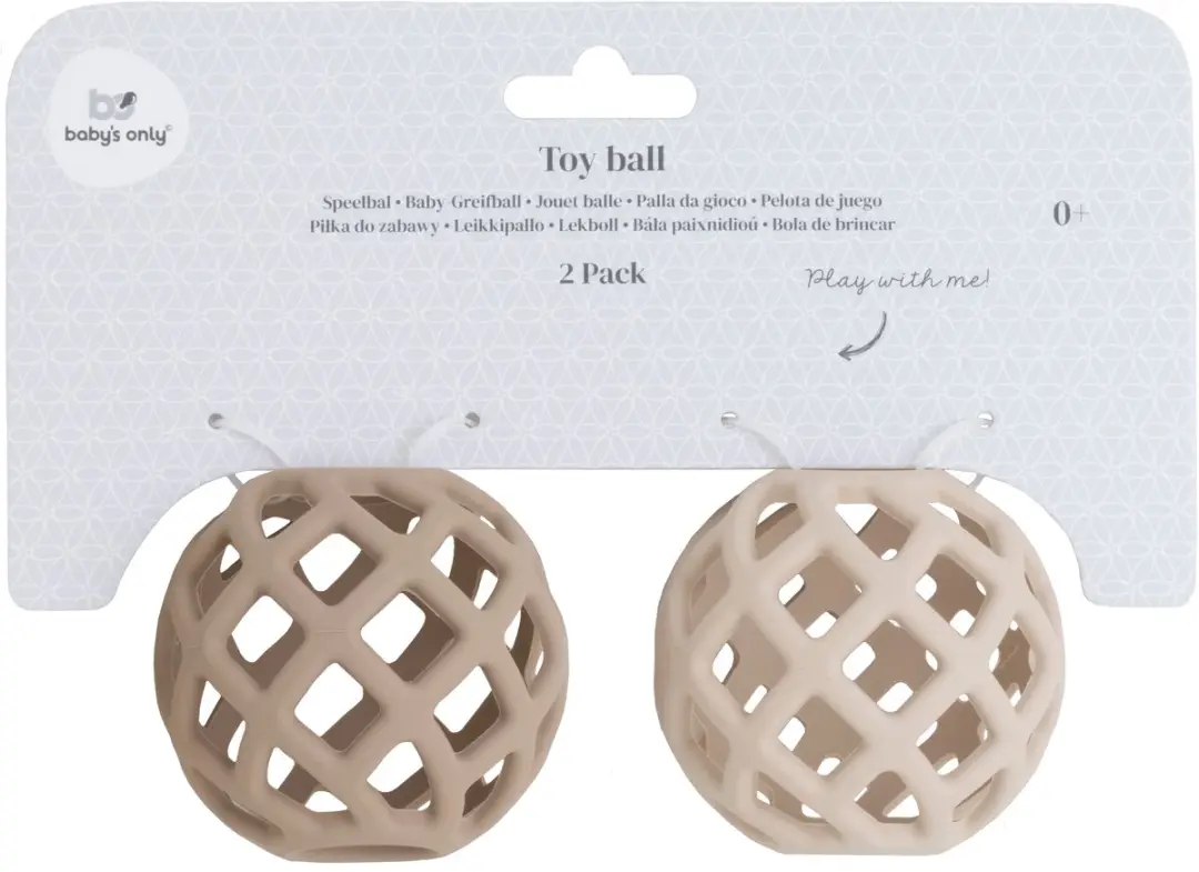 Baby's Only Speelbal Siliconen - 2 Stuks - Clay/Warm Linen