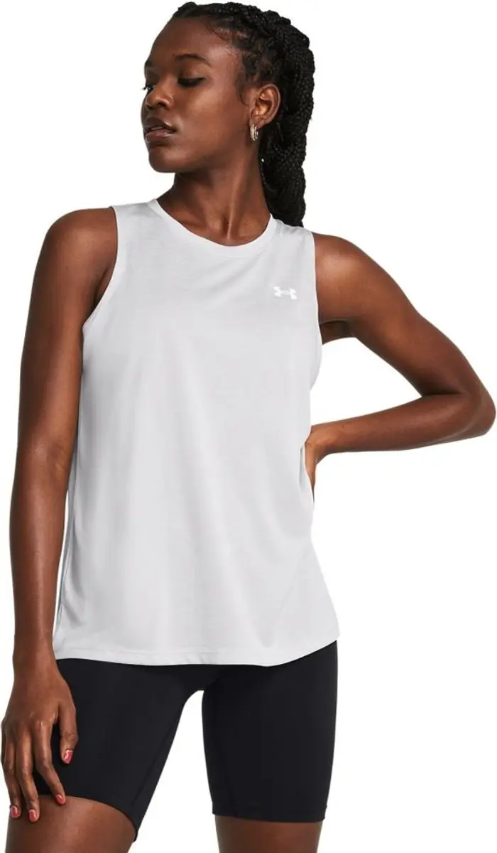Under Armour Tech Tank Twist-GRY Dames Sportshirt - Halo Grijs XL