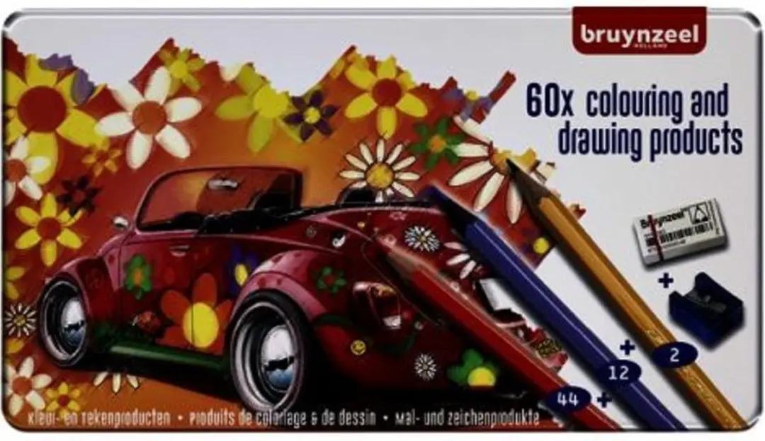 BRUYNZEEL Kleurpotloden Super Sixties 60-delig - Gemengd