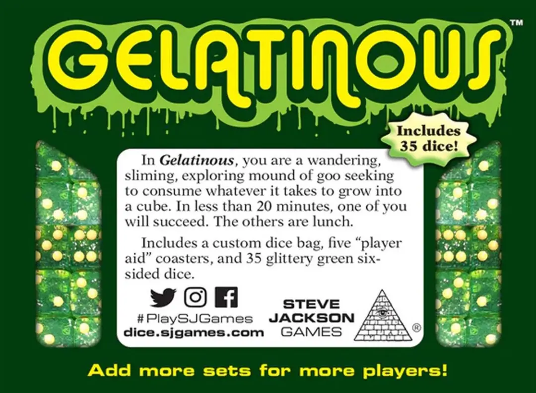 Steve Jackson Games Gelatinous Dobbelspel - 35 Stenen - Multicolor