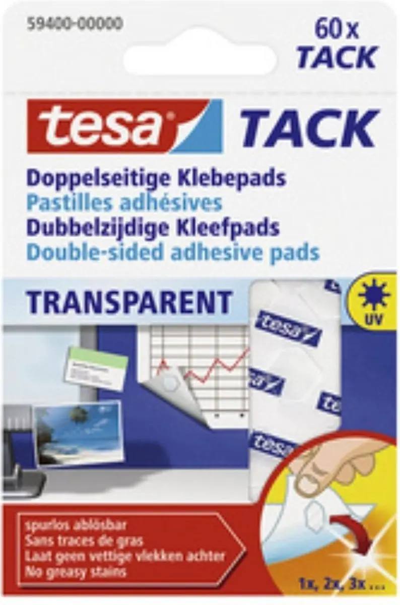 Tesa Tack Dubbelzijdig Transparant Kleefpads