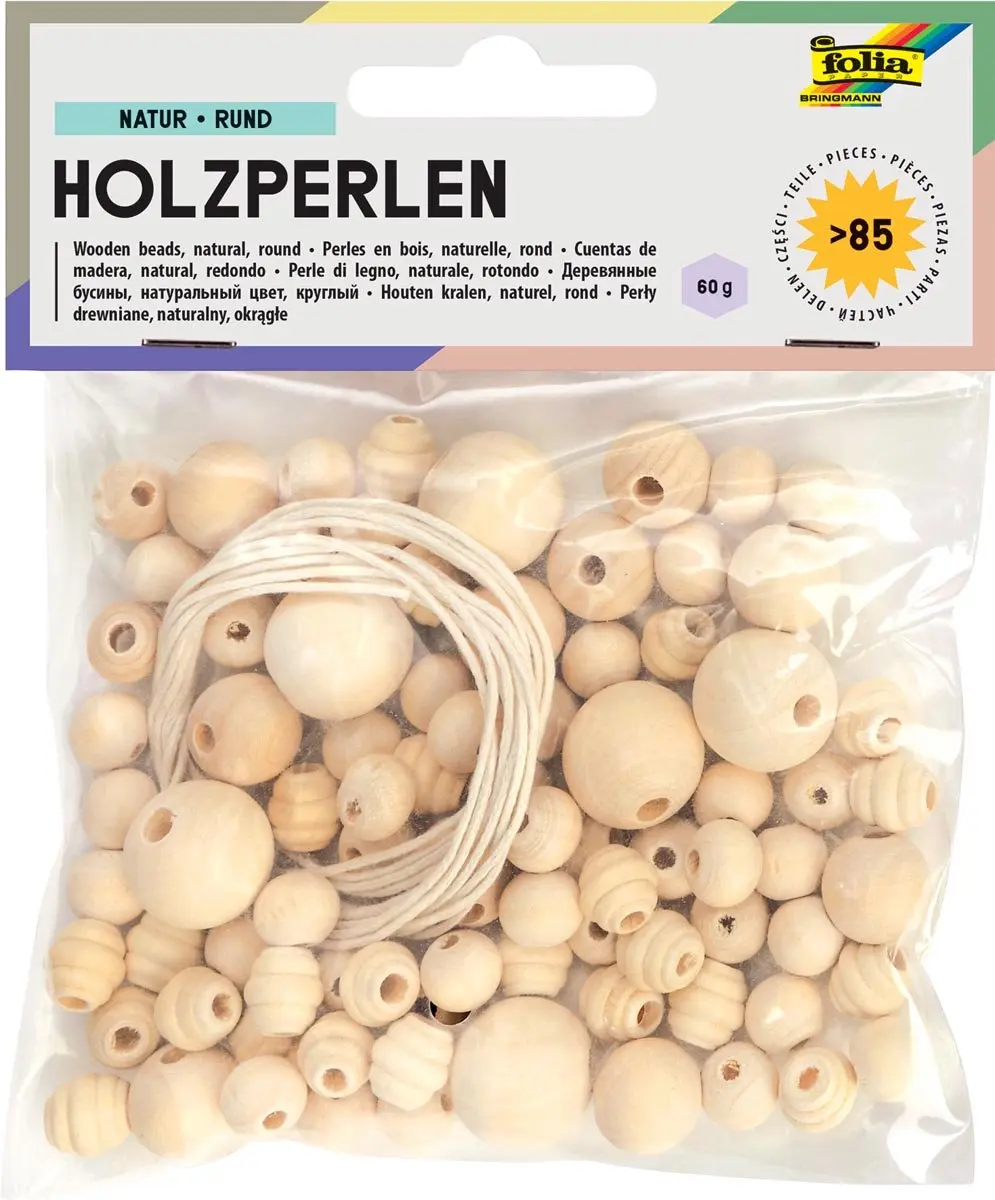 Folia Houten Parels Natuur