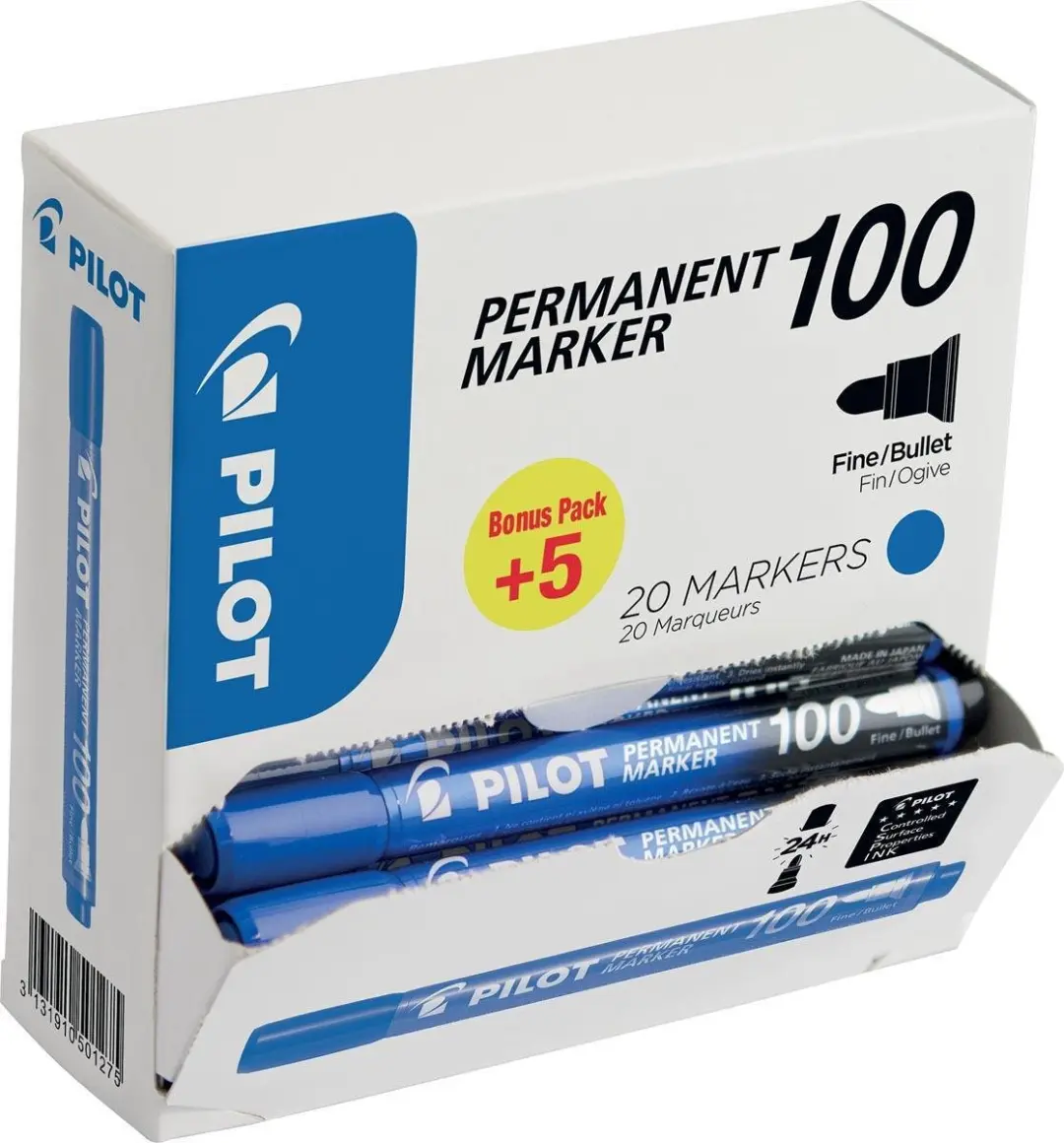 Pilot 002704 Rollerballpen - Zwart - Blauwe inkt