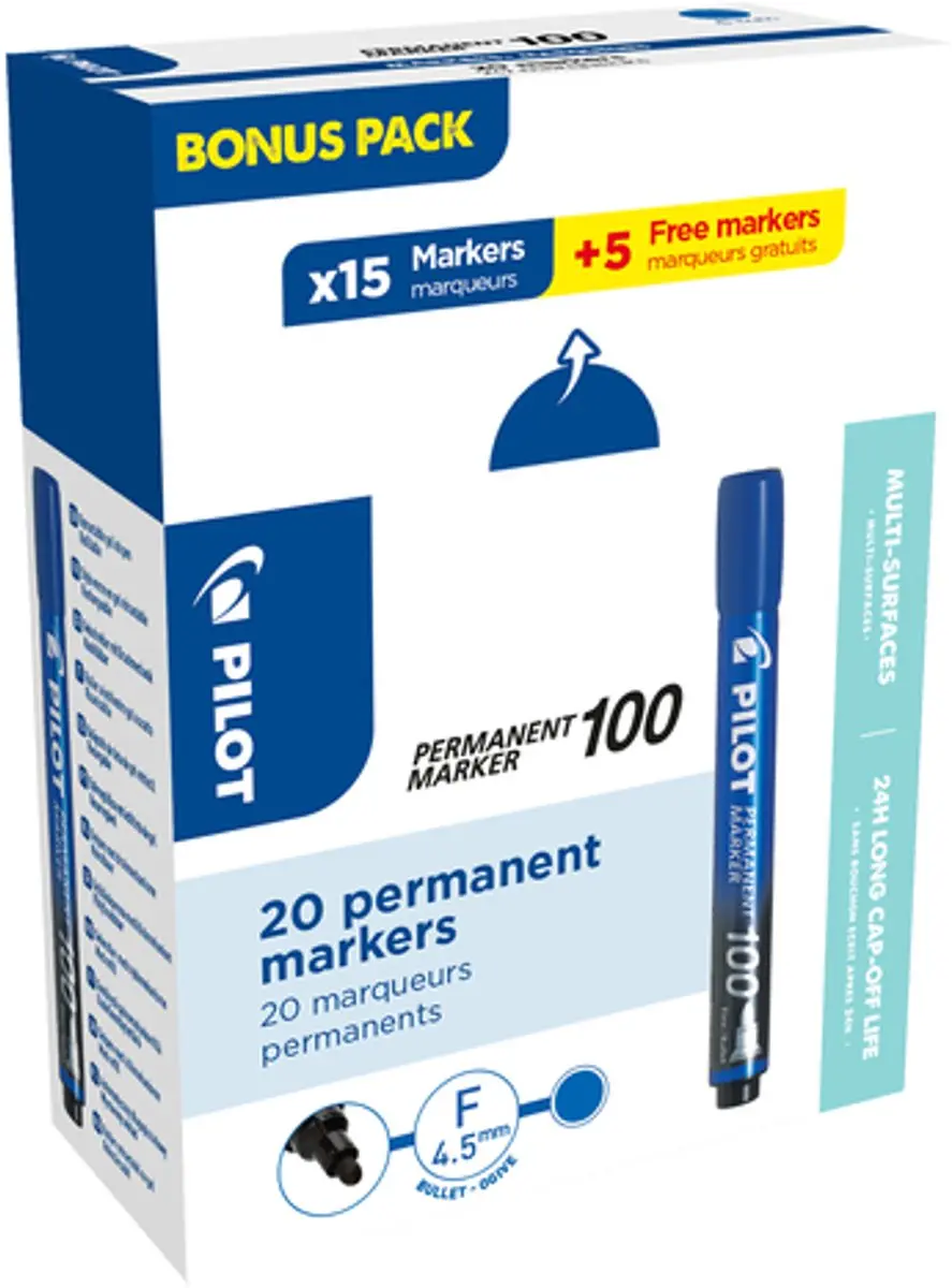 Pilot 002704 Rollerballpen - Zwart - Blauwe inkt