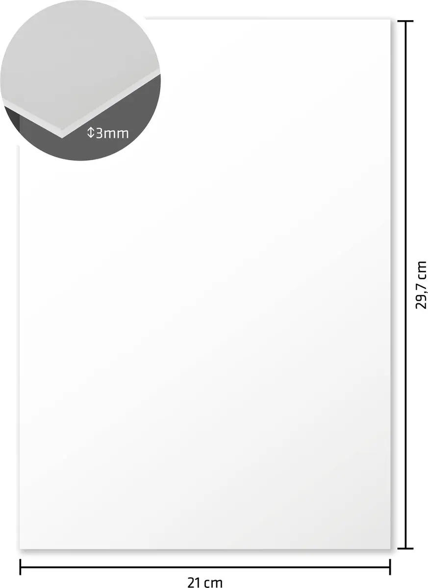 Kangaro Foamboard A4 3mm - 30 Stuks - Wit