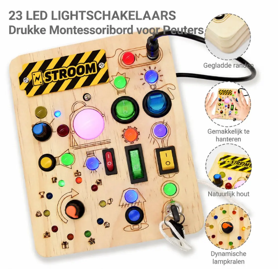 Sogiol Montessori Busy Board - Sensorisch Speelgoed Multi Color