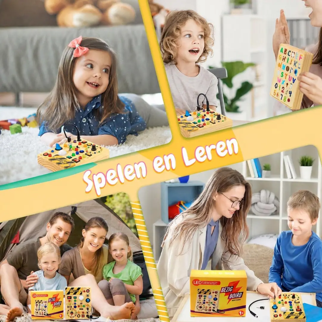 Sogiol Montessori Busy Board - Sensorisch Speelgoed Multi Color - afbeelding 6 van 6