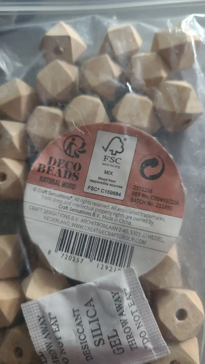 Craft Deco Beads Houten kralen 15mm - 28 Stuks