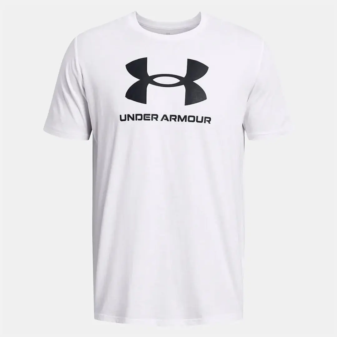 Under Armour UA Sportstyle Logo Update Heren Sportshirt M - Wit/Zwart