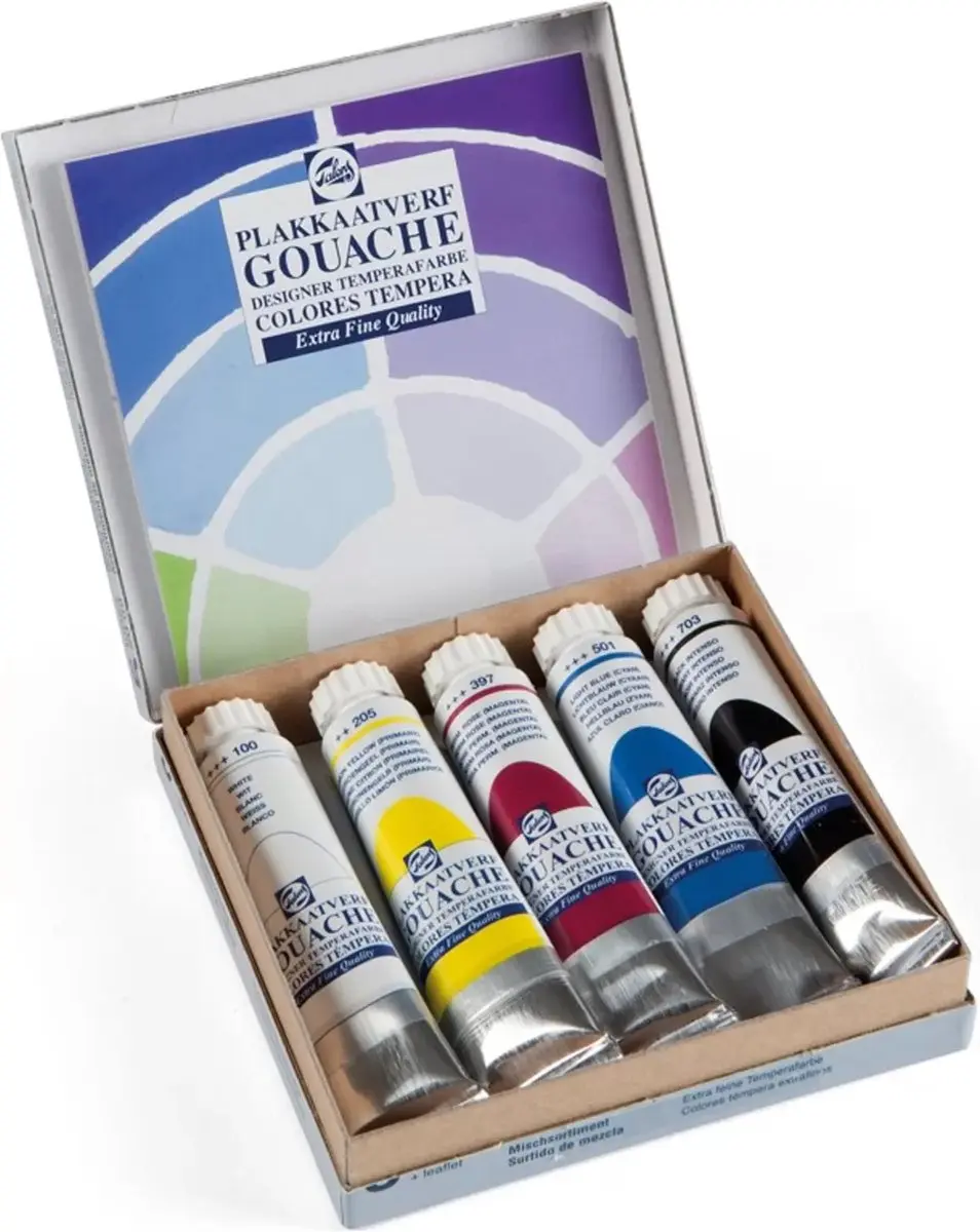 Talens Plakkaatverf Extra Fijn Set 5x20ml - Assorti