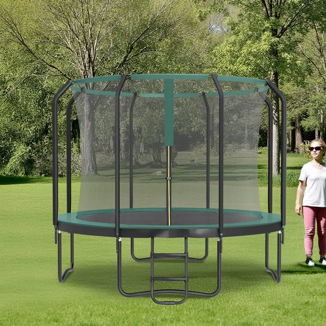 Songmics Trampoline 305cm - Zwart/Donkergroen