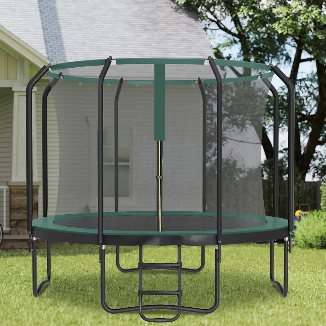 Songmics Trampoline 305cm - Zwart/Donkergroen