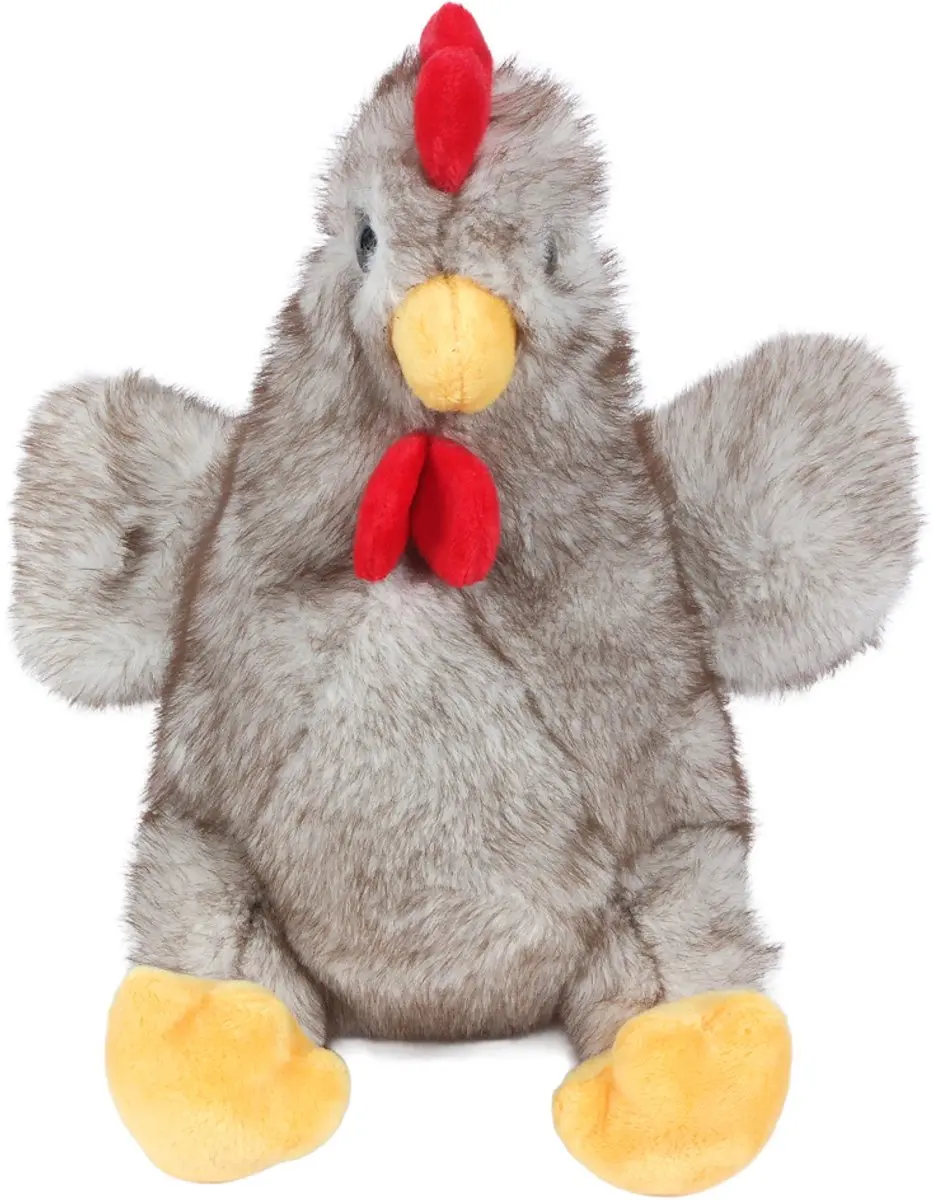 PIA Soft Toys Kip Pluche Knuffel 23cm - Bruin/Grijs