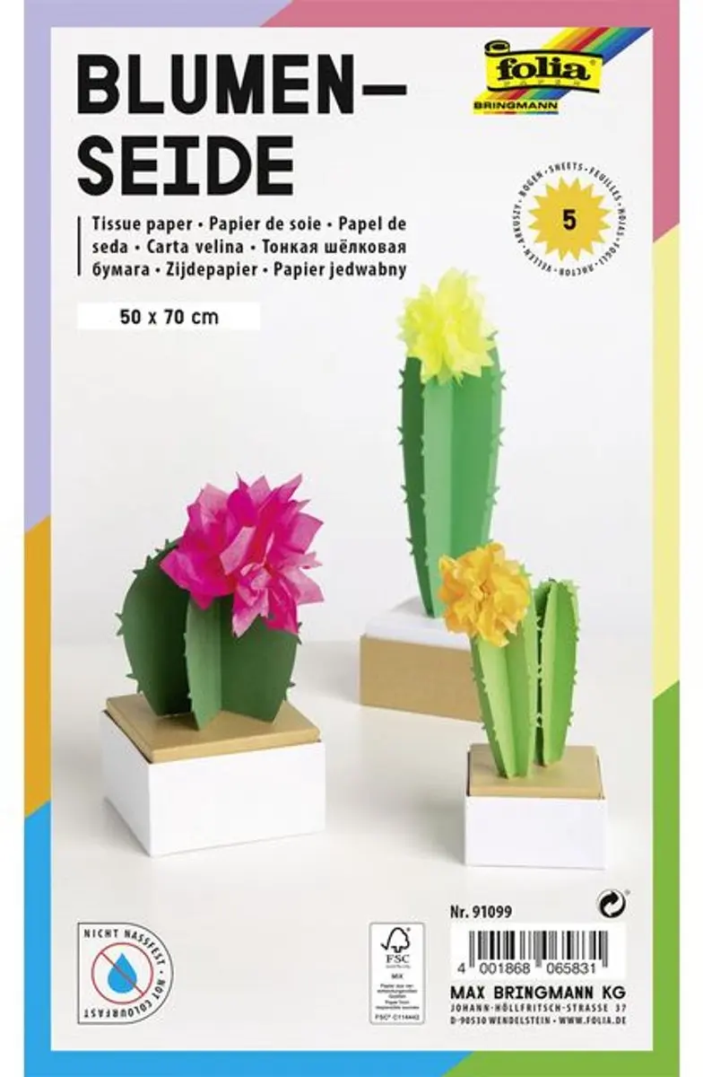 Folia Tissuepaper 50x70cm - 20 Stuks Neon