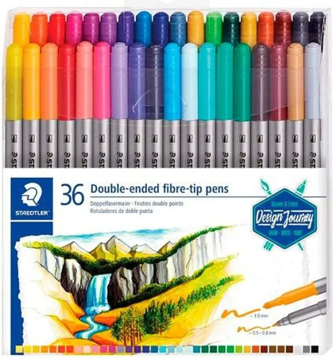 STAEDTLER Design Journey Dubbelzijdig Viltstiften - 6 Stuks
