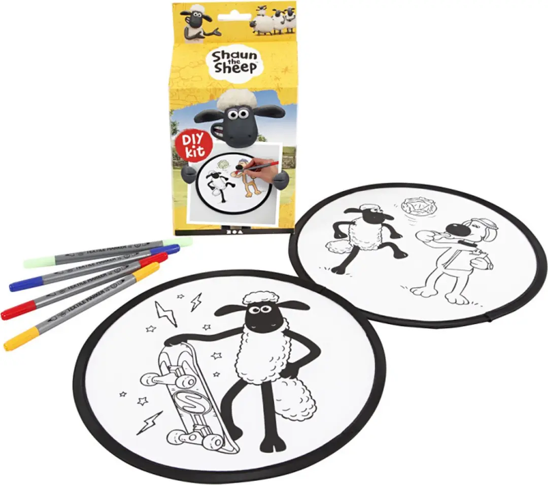Creativ Company Shaun Frisbee DIY Textieldecoratie - 8 Stuks - Wit
