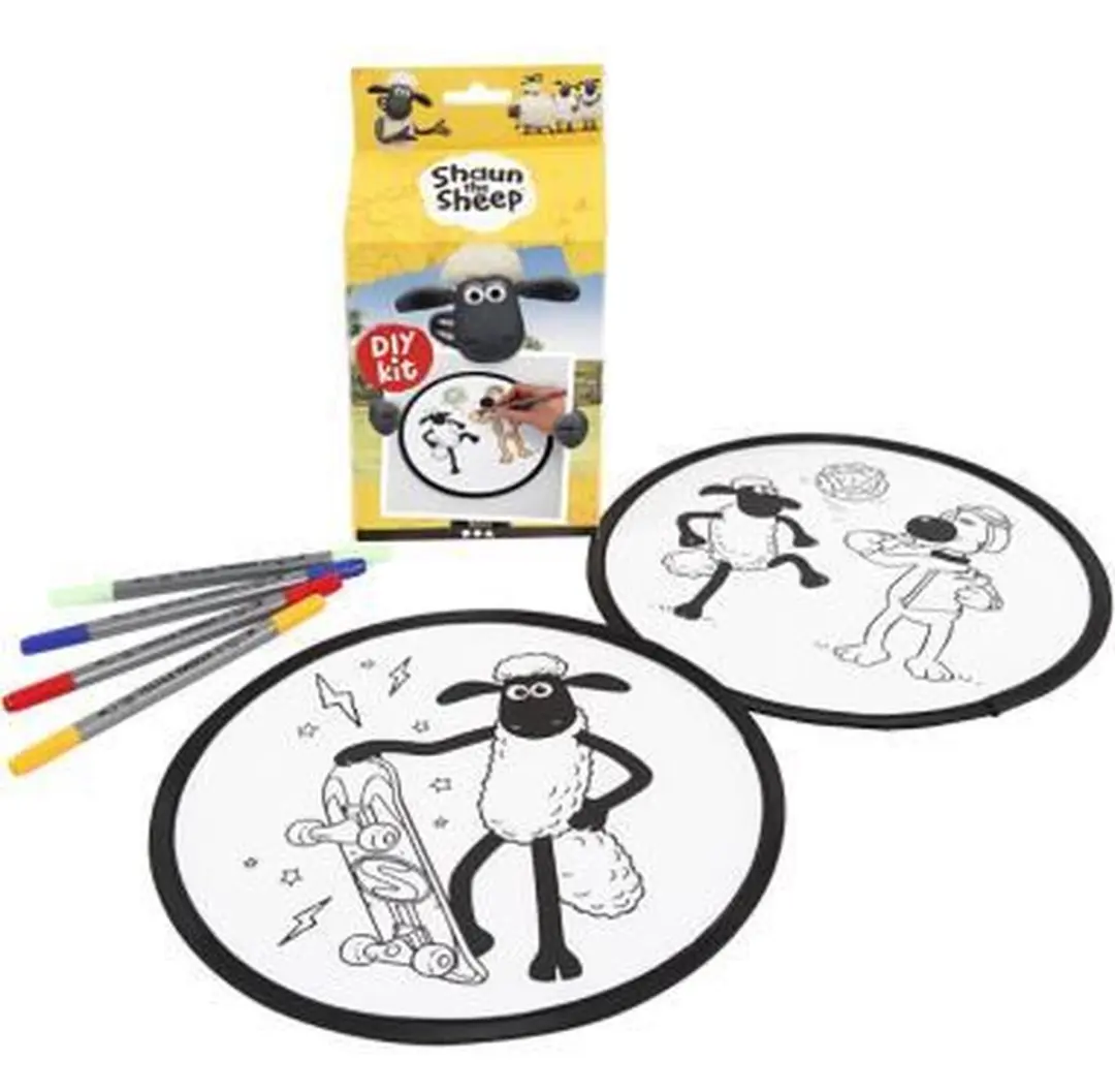 Creativ Company Shaun Frisbee DIY Textieldecoratie - 8 Stuks - Wit