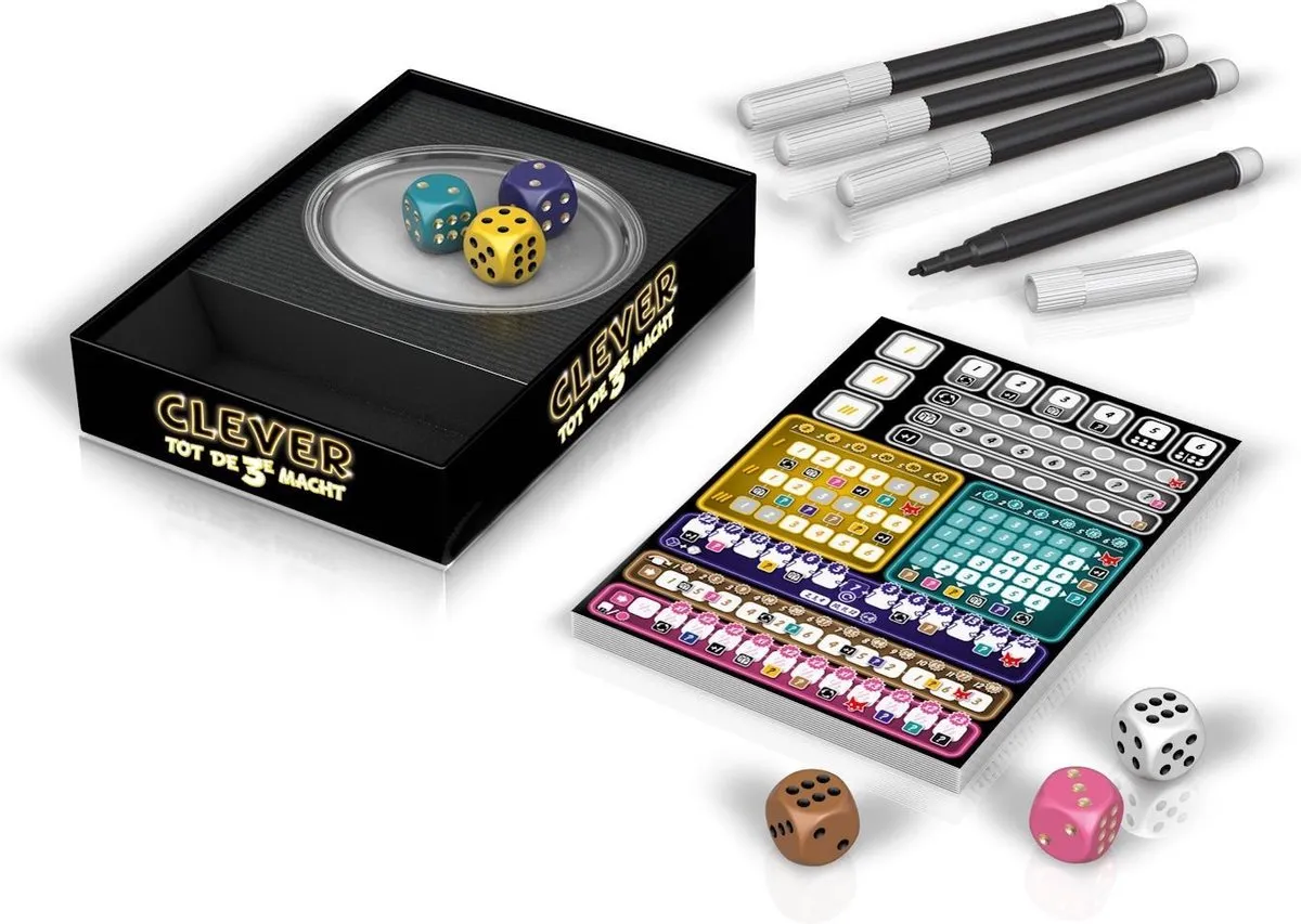 999 Games Clever tot de 3e Macht Dobbelspel - Multikleur