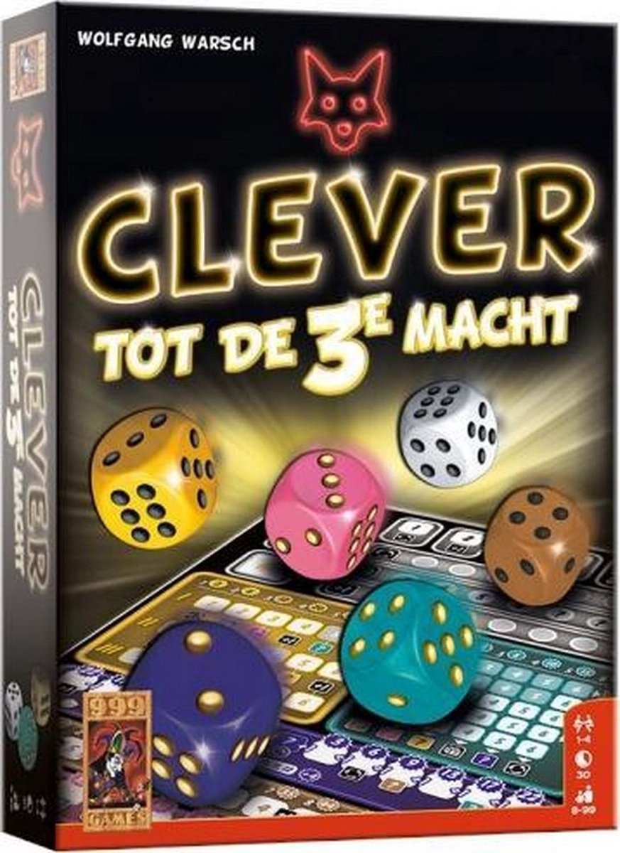 999 Games - Clever tot de 3e macht - Dobbelspel - Derde deel van de razend populaire dobbelsensatie Clever - Gezelschapsspel - Familiespel - Strategiespel - Klein cadeautje