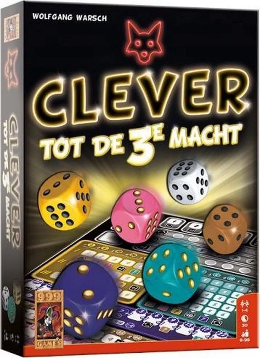999 Games Clever tot de 3e Macht Dobbelspel - Multikleur
