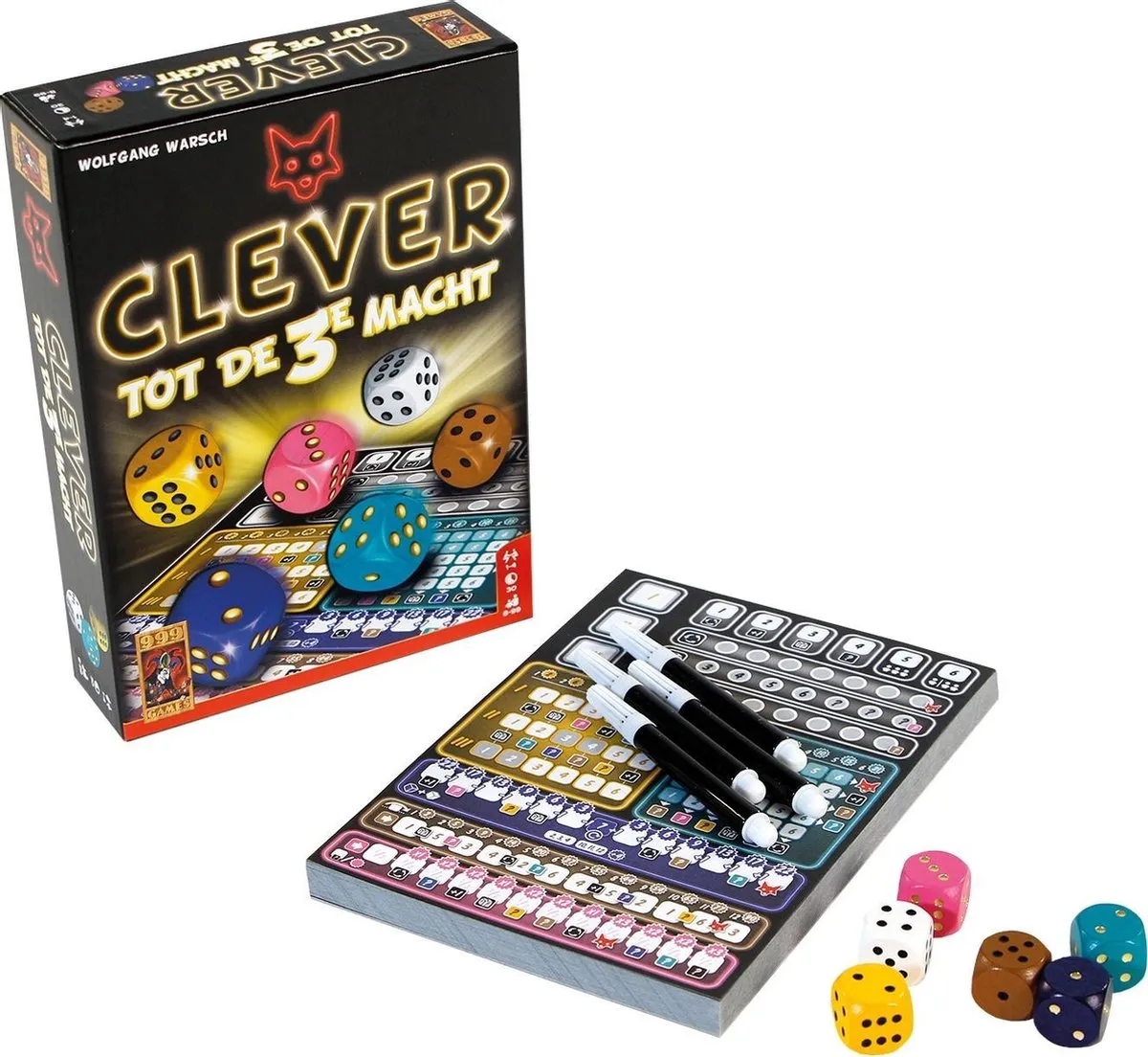 999 Games Clever tot de 3e Macht Dobbelspel - Multikleur