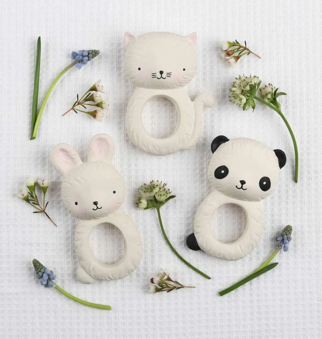 A Little Lovely Company Bijtring Panda - Zwart/Wit