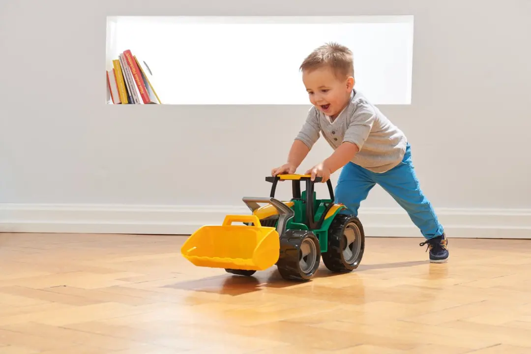 Lena Tractor Met Voorlader 02057 - 62x22cm Groen/Geel