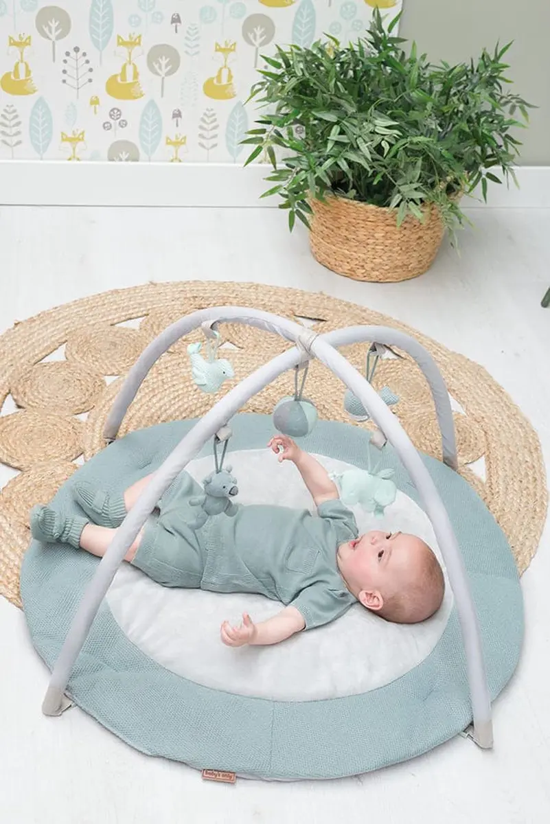 Baby's Only Rond Speelkleed met Boog - 87cm - 5 Speelelementen - Stonegreen/Mint/Wit