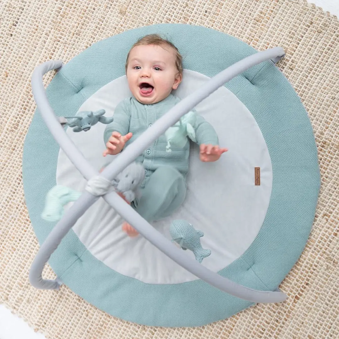 Baby's Only Rond Speelkleed met Boog - 87cm - 5 Speelelementen - Stonegreen/Mint/Wit