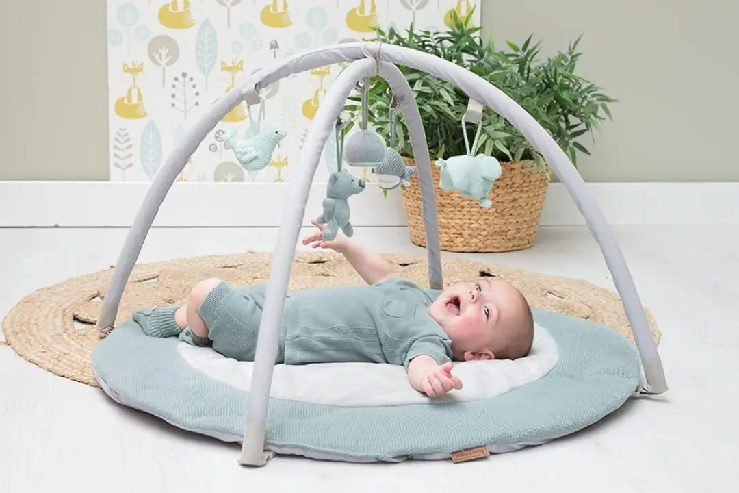 Baby's Only Rond Speelkleed met Boog - 87cm - 5 Speelelementen - Stonegreen/Mint/Wit
