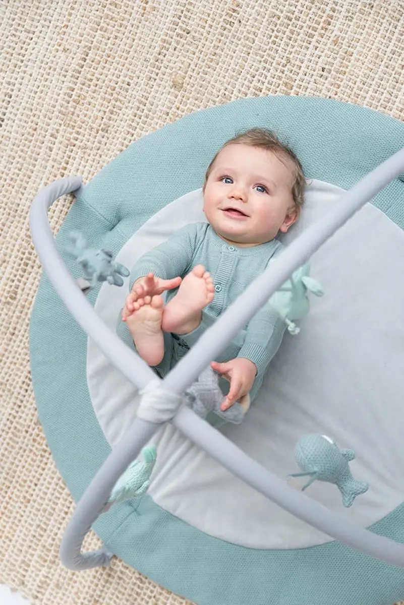 Baby's Only Rond Speelkleed met Boog - 87cm - 5 Speelelementen - Stonegreen/Mint/Wit