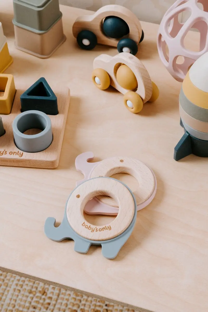 Baby's Only Houten Bijtring Olifant - Grijs