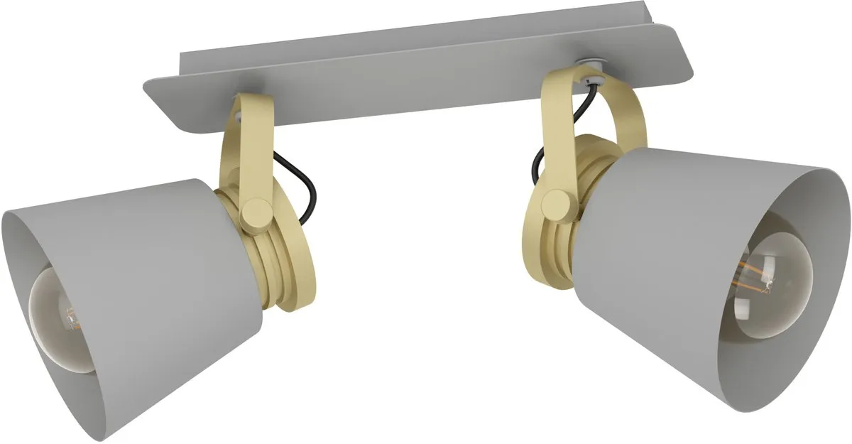Eglo Twicken Spot E27 - 2 Lichtpunten 37cm Grijs/Goud