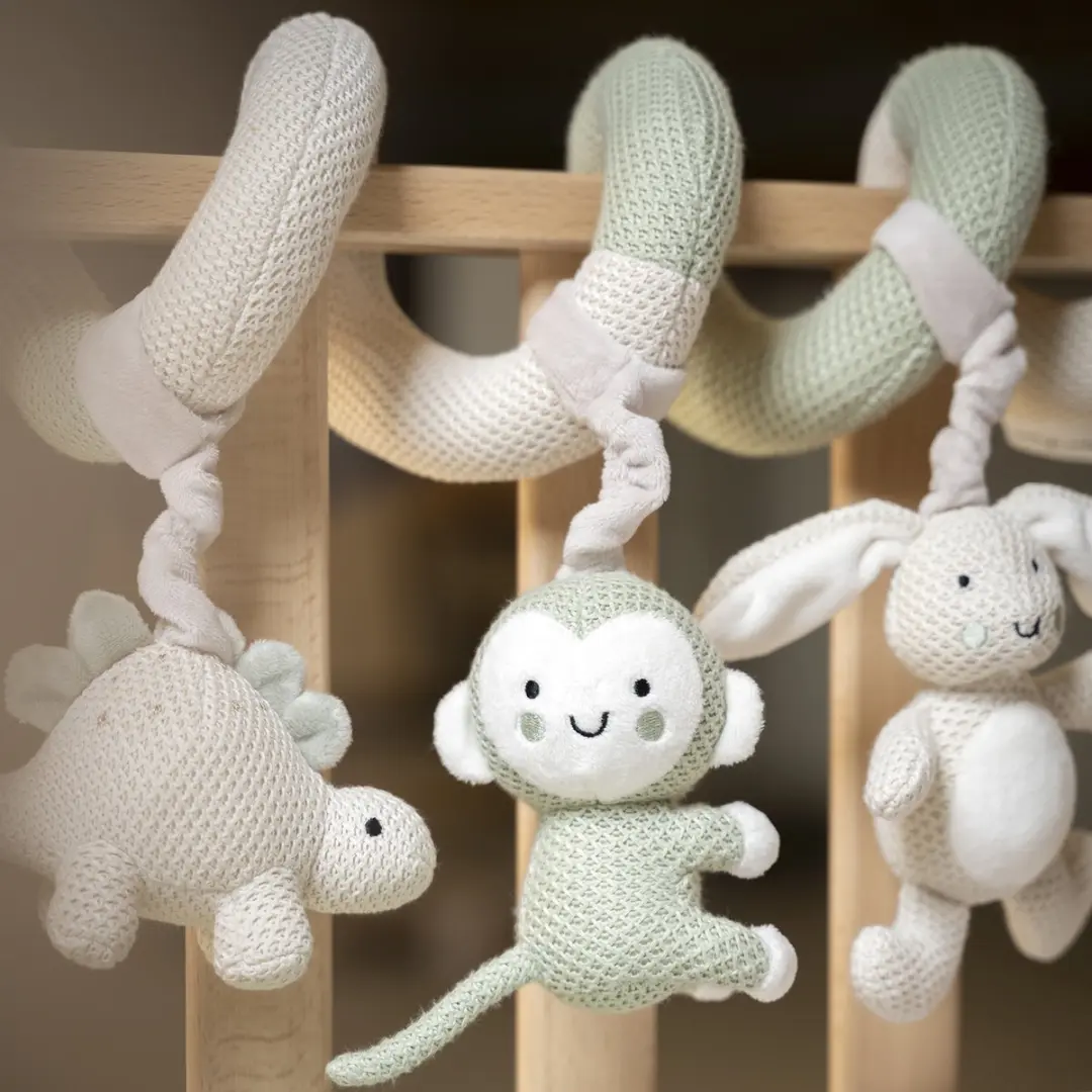 Baby's Only Boxspiraal Animals - Activiteitenspiraal 0-6 maanden - Laurel Green/Warm Linen