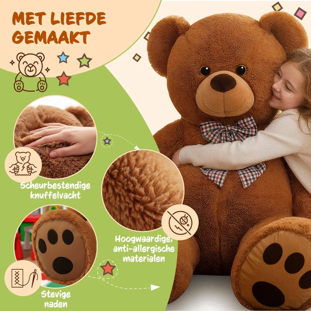 Monzana Knuffelbeer XXXL 175cm - Bruin