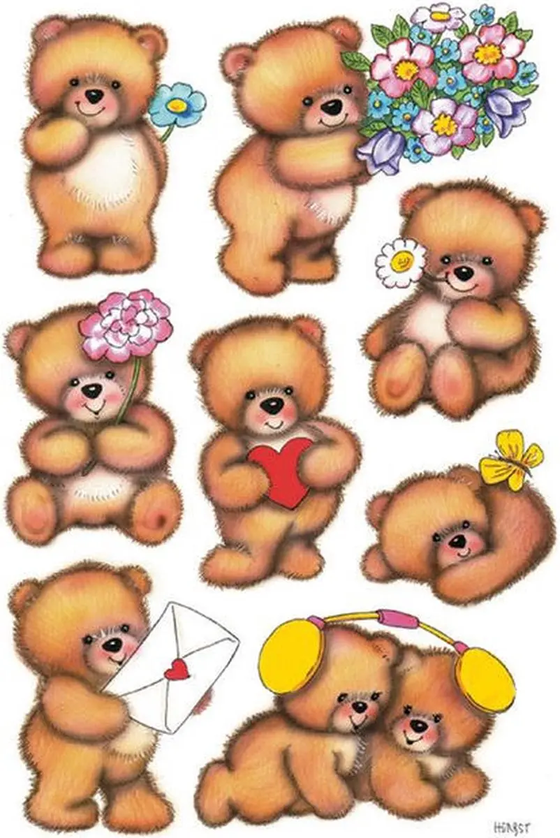 Herma 3578 Beren met Bloemen Etiketten