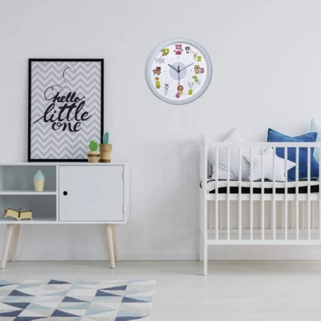 TFA Dostmann Kinderkamer Wandklok Dieren - Lichtblauw