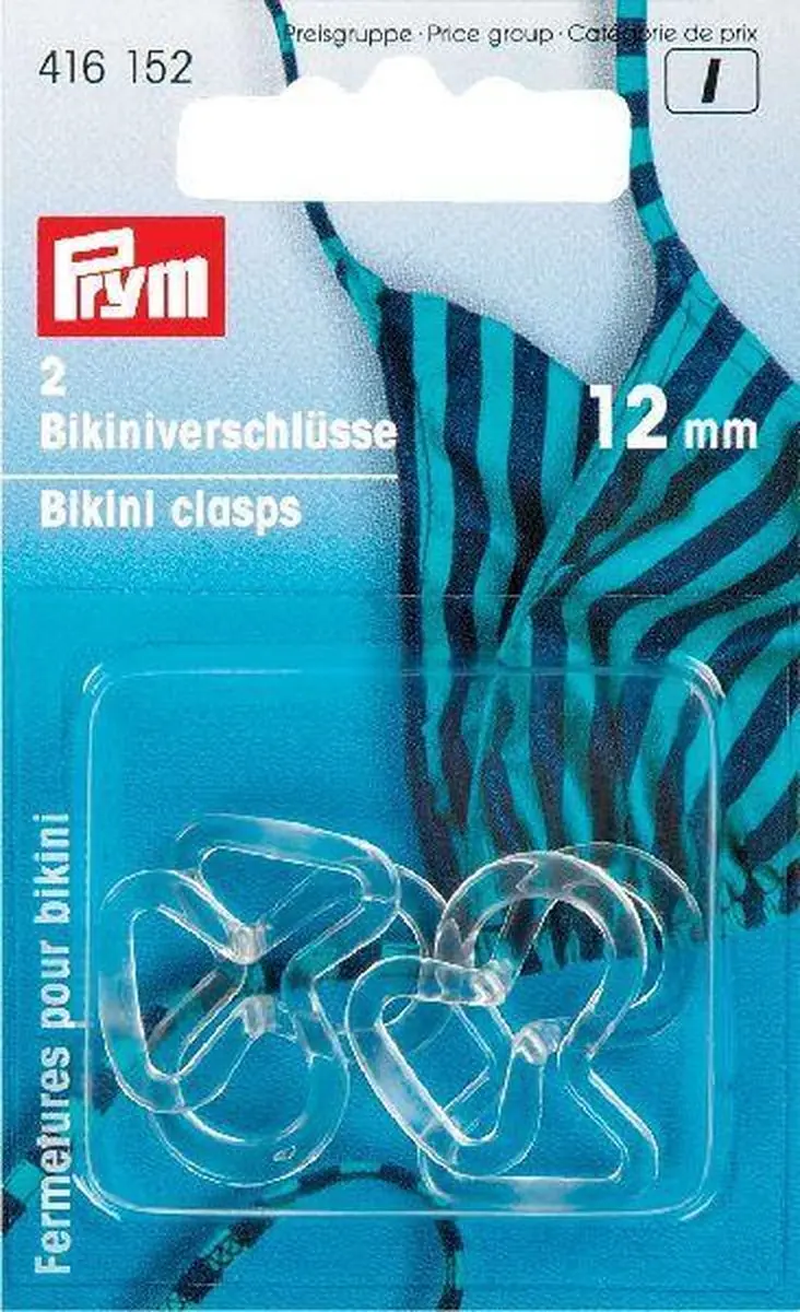 Prym Bikini Ceintuursluiting 12mm - 2 Stuks - Transparant