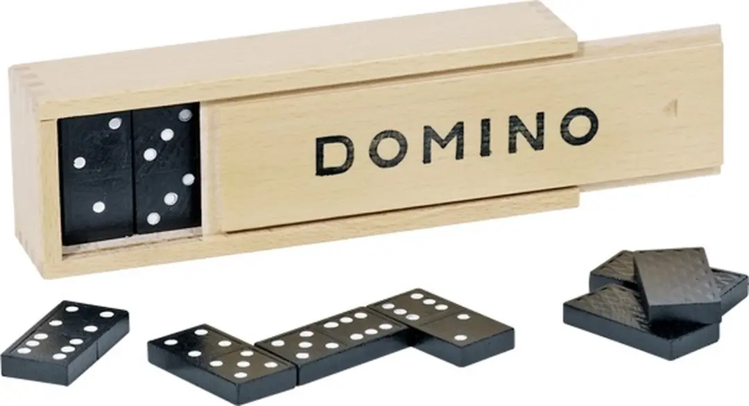Goki Domino - 28 Blokjes - Houten Kistje